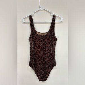 Topshop Velvet Leopard Bodysuit